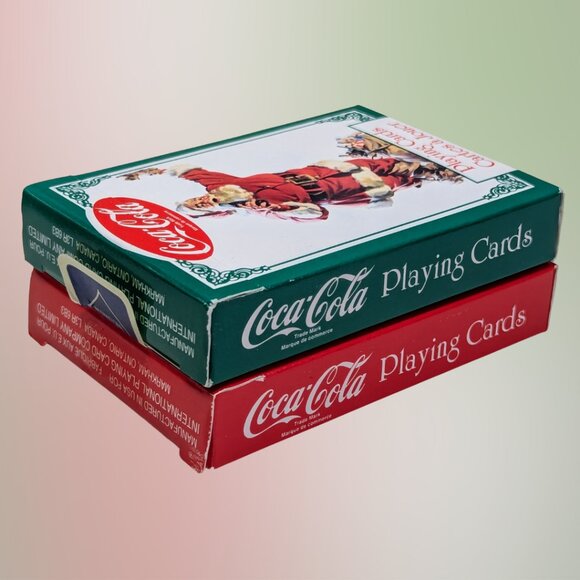 2 for $20 Vintage Coca-Cola Santa Playing Cards + Collectible Tin (1994) - Picture 4 of 5